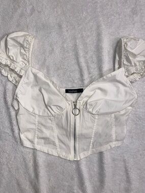 white faux-corset shirt (L)